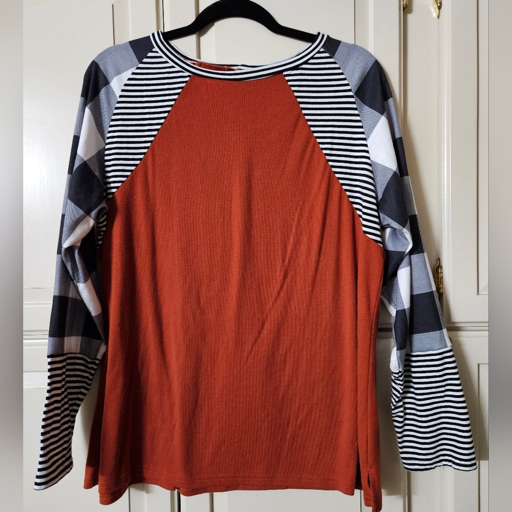 Striped Raglan Sleeve Top